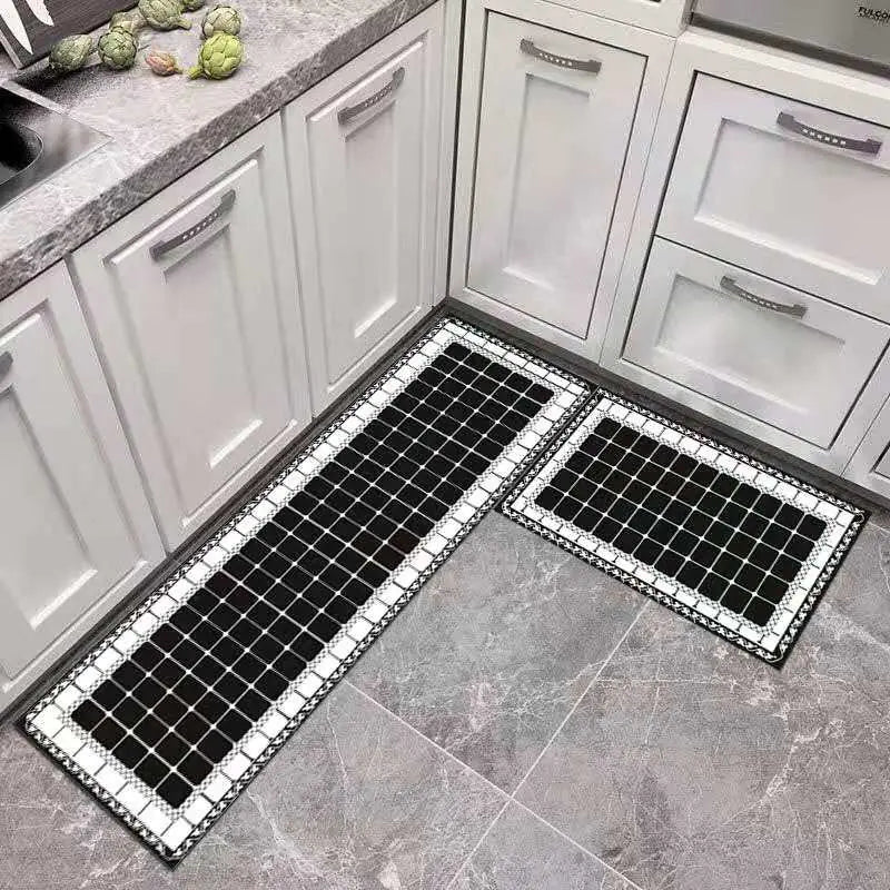 Modern Geometric Non-Slip Kitchen and Bathroom Mat