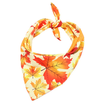 Thanksgiving Pet Bandana with Turkey and Pumpkin Design