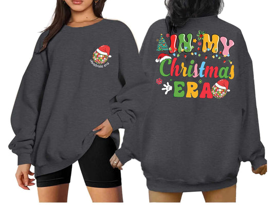 UNIQUEONE Womens White Christmas Sweatshirt Christmas Crewneck Shirt Xmas Tree Pullover