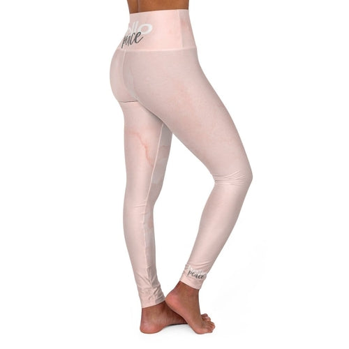 Image of High Waisted Yoga Leggings Peach Marble Style Fitness Pants 653719374 from Edmene LLC