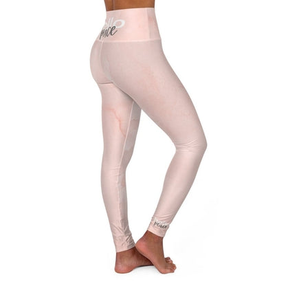 Image of High Waisted Yoga Leggings Peach Marble Style Fitness Pants 653719374 from Edmene LLC