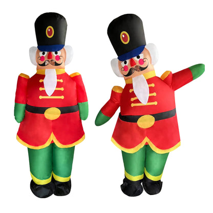 NiSotieb Christmas Inflatable Nutcracker Costume Christmas Soldier Blow-up Costume Outfit for Adult/Christmas Parade/Halloween Party (Nutcracker Soldier)