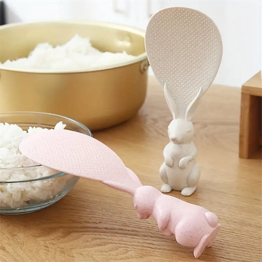 Cute Rabbit Rice Spoon for Non-Stick Cookware (1Pc)