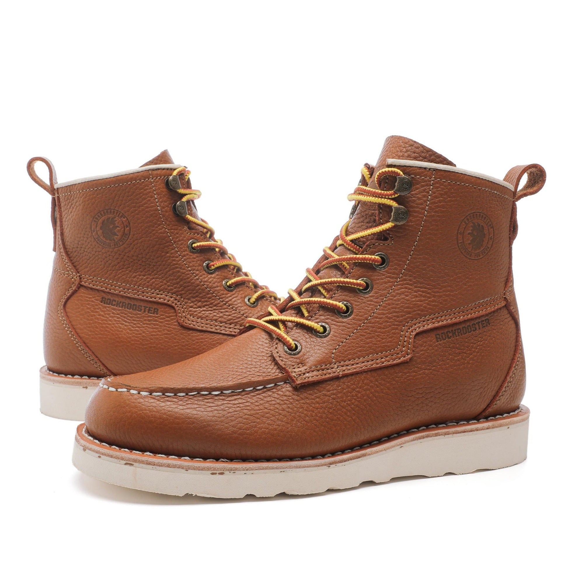 Image of Rockrooster Mens 7 Inch Brown Soft Toe Wedge Work Boots With Vibram® Outsole Vap611 1140217607 from Edmene LLC
