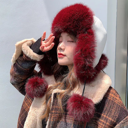 Warm Thick Plush Cold Resistant Ski Hat