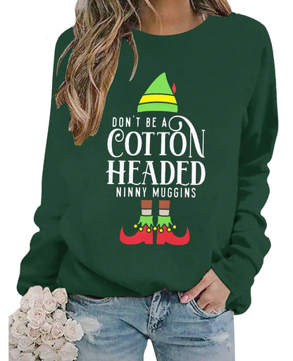 MNLYBABY Merry Christmas Sweatshirt Xmas Shirt: Women Christmas Vacation Shirt Santa Shirts Family Christmas Long Sleeve Top Green